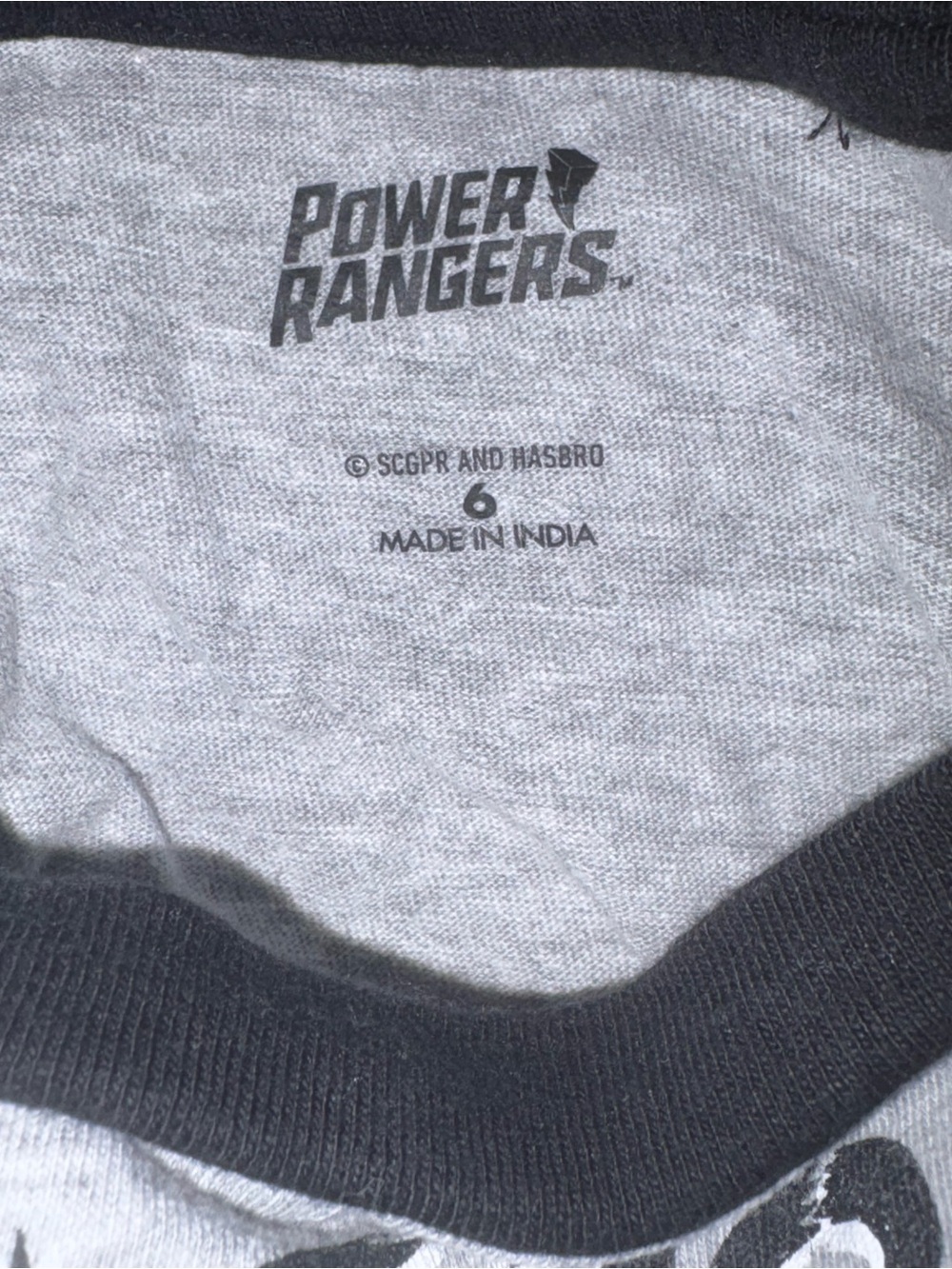 Power Ranger Black & Gray 'Time to Rumble' Graphic Raglan Tee - Picture 3 of 3